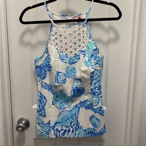 Blue and White Lilly Pulitzer Tank Top